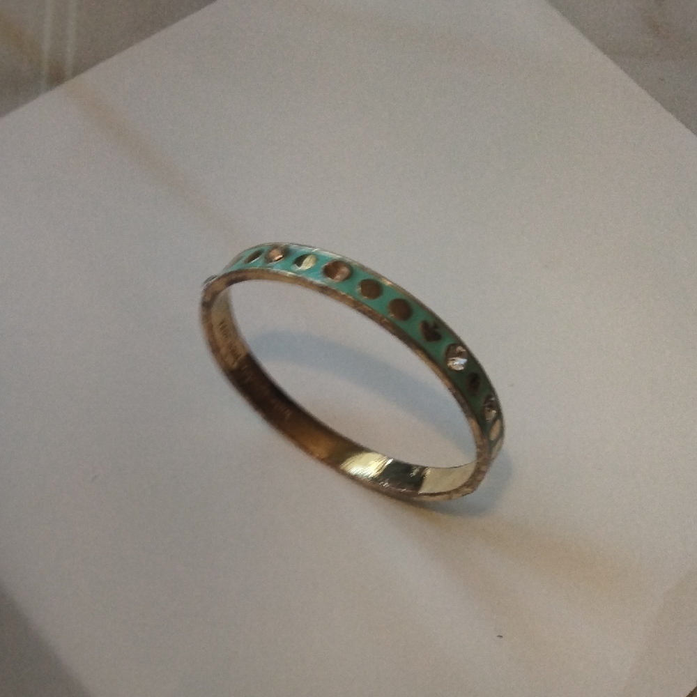 Kate Spade Gold Green bangle bracelet - Picture 4 of 6